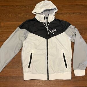 Vintage Nike Windrunner Jacket Windbreaker Nylon Black White Grey Size Small